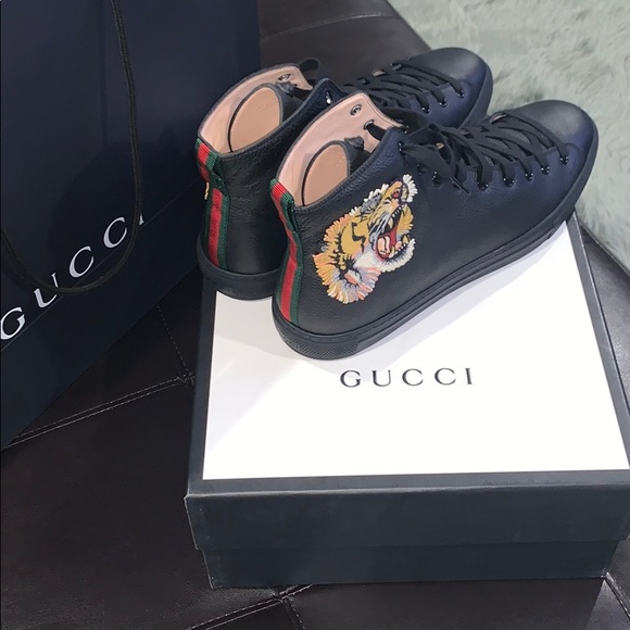 GUCCI
Leather High-Top Men's Sneakers Size 13 - Picture 3 of 4